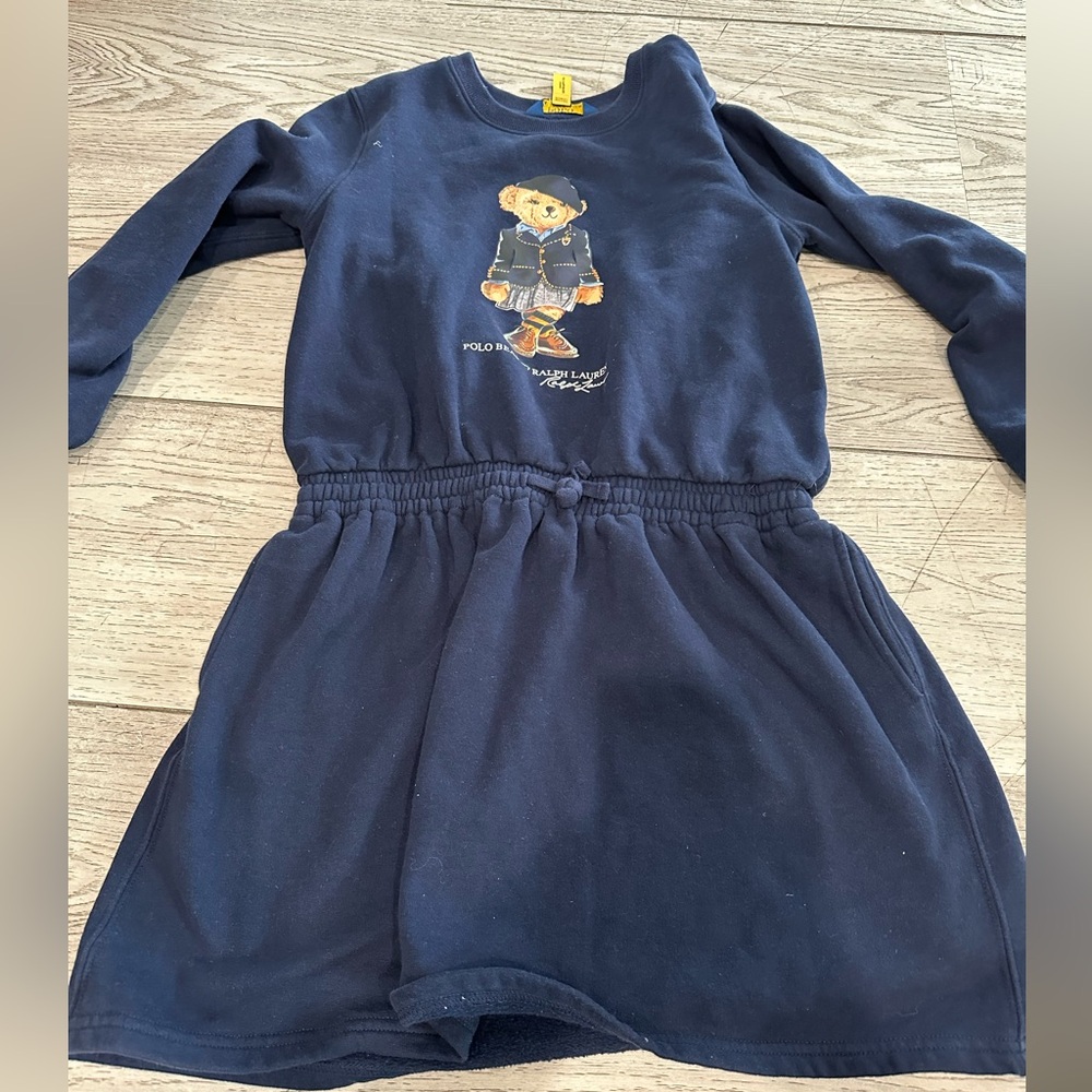 Polo by Ralph Lauren Navy Bear Sweatshirt Dress